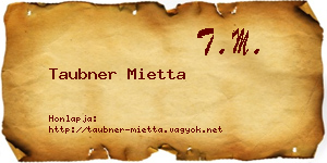 Taubner Mietta névjegykártya